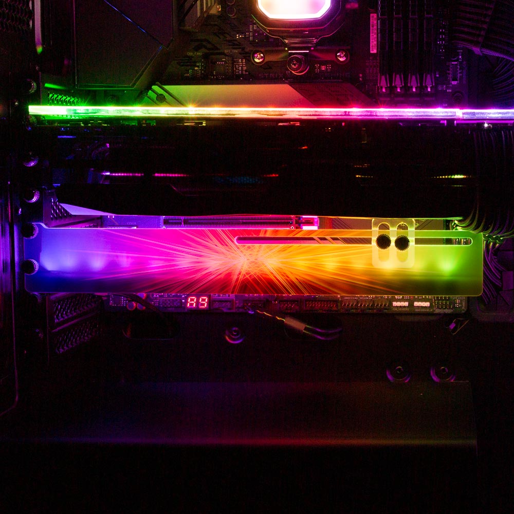 Crystal Singularity RGB GPU Support Bracket - StellarFire - V1Tech