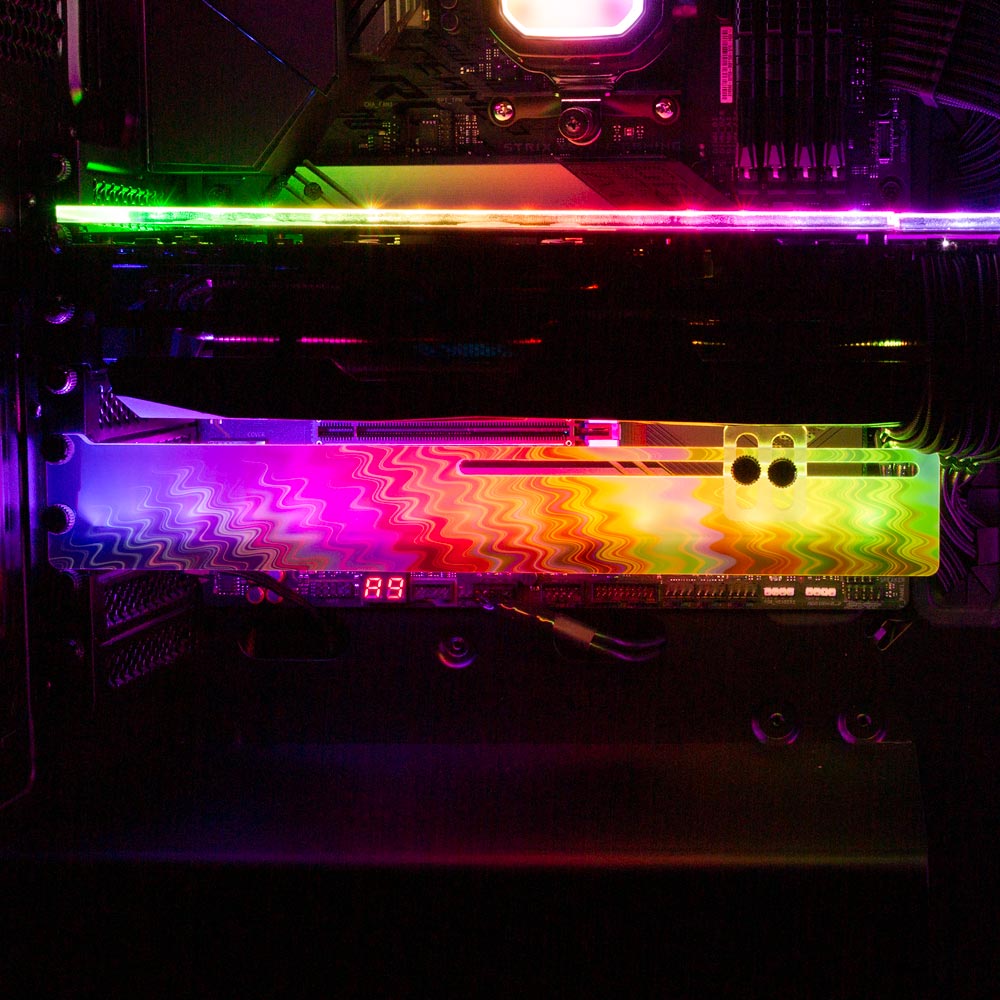 Crystal Vibration RGB GPU Support Bracket - StellarFire - V1Tech