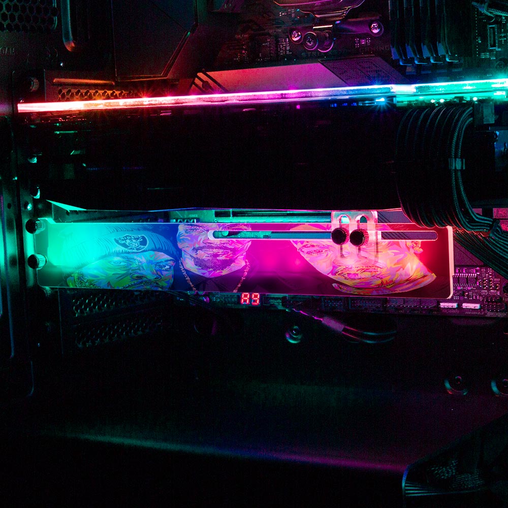 Cubepacdredrome RGB GPU Support Bracket - Technodrome1 - V1Tech