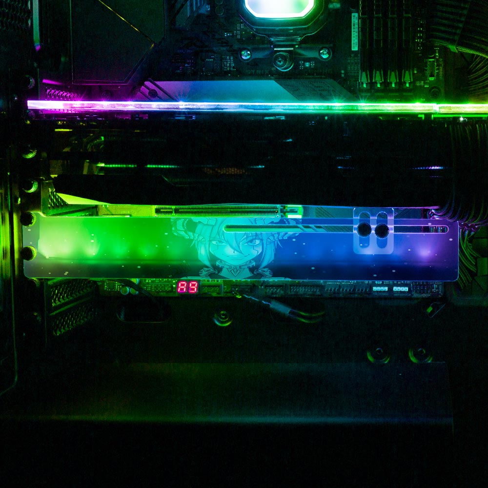 Cyber Angel Shepherdess RGB GPU Support Bracket - Ghost Data - V1Tech