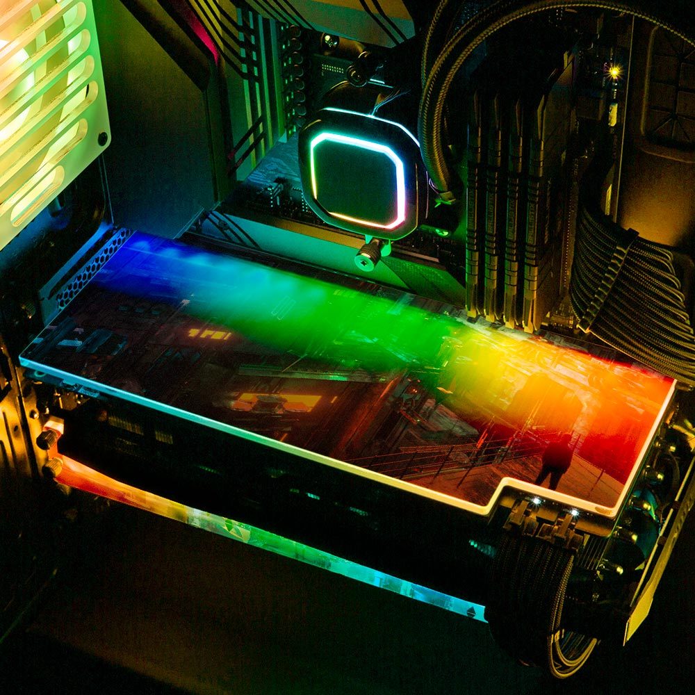 Cyber Cityscape RGB GPU Backplate - Skie Graphic Studio - V1Tech