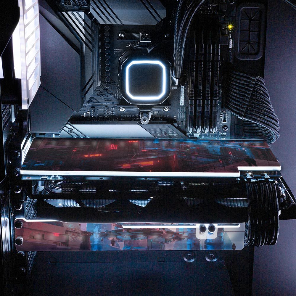 Cyber Cityscape RGB GPU Backplate - Skie Graphic Studio - V1Tech