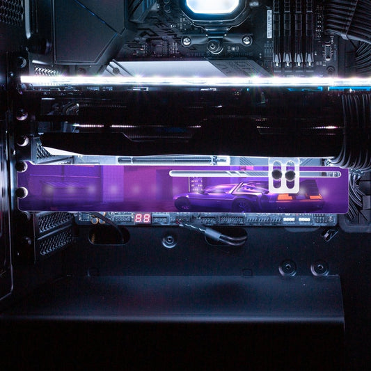 Cyber Nights RGB GPU Support Bracket - Skie Graphic Studio - V1Tech