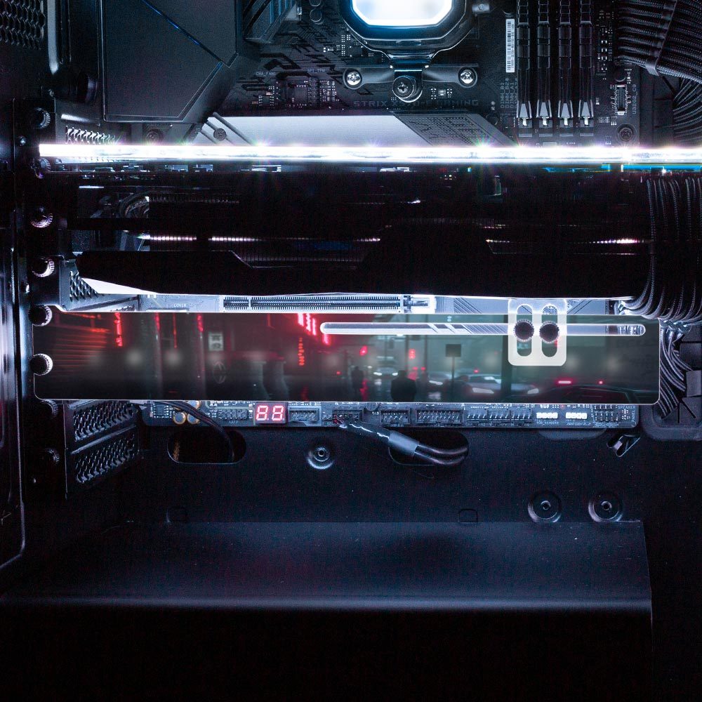 Cyber Waiting RGB GPU Support Bracket - Skie Graphic Studio - V1Tech