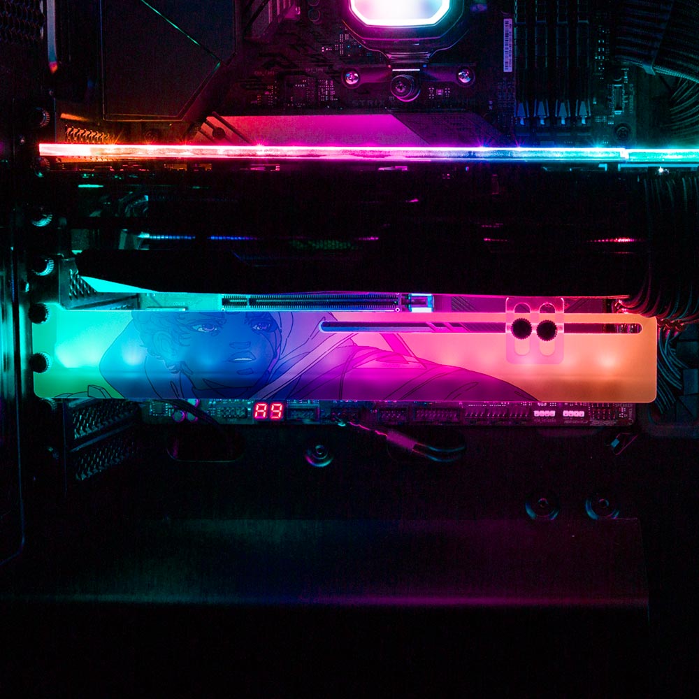 Cyberpunk Boy RGB GPU Support Bracket - Kuurakuu - V1Tech