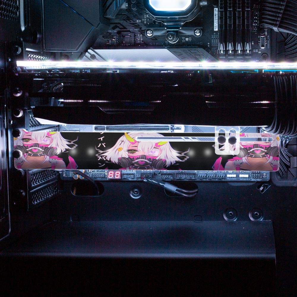 Cyberpunk Gothic Girl RGB GPU Support Bracket - YacilArt - V1Tech