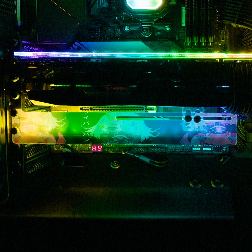 Cyberpunk Gothic Girl RGB GPU Support Bracket - YacilArt - V1Tech