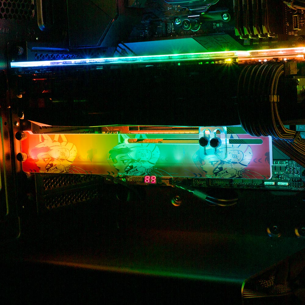 Cyberpunk Kitty RGB GPU Support Bracket - YacilArt - V1Tech