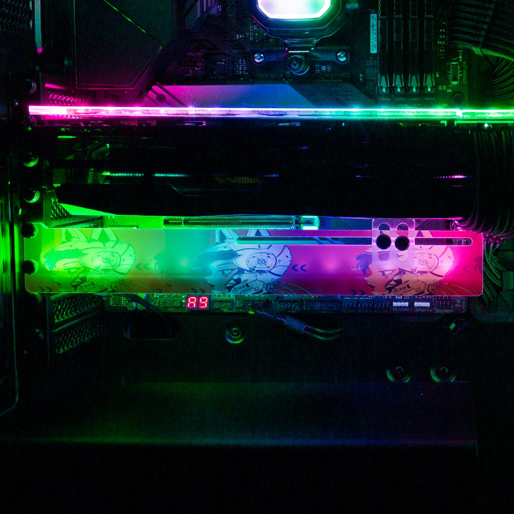 Cyberpunk Kitty RGB GPU Support Bracket - YacilArt - V1Tech