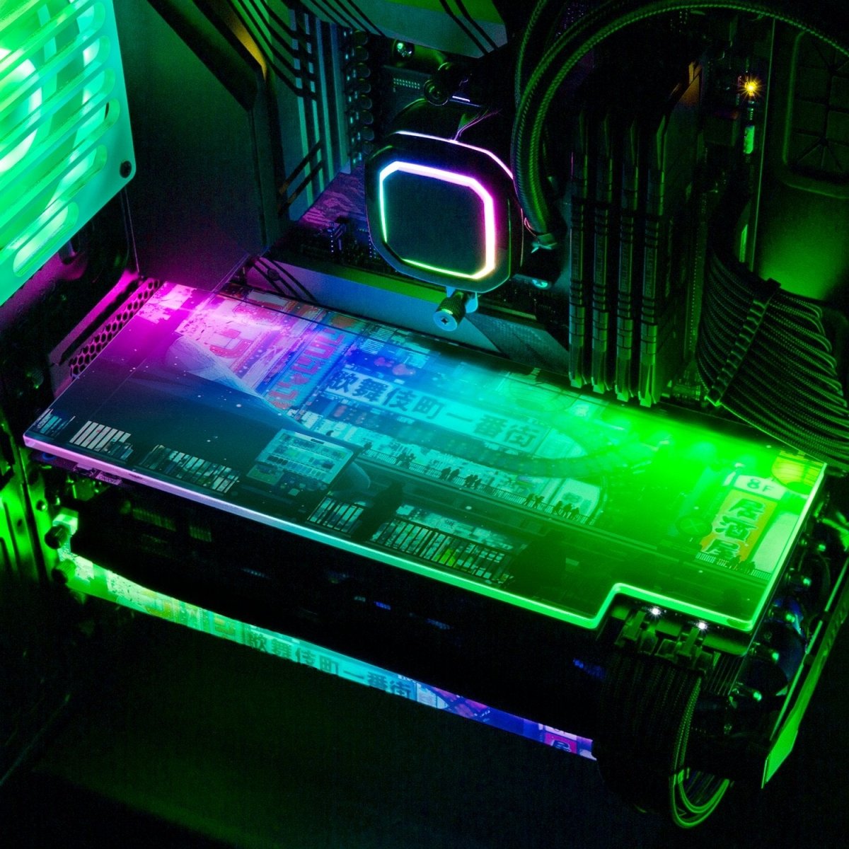 Cyberpunk Streets RGB GPU Backplate - Seerlight - V1Tech