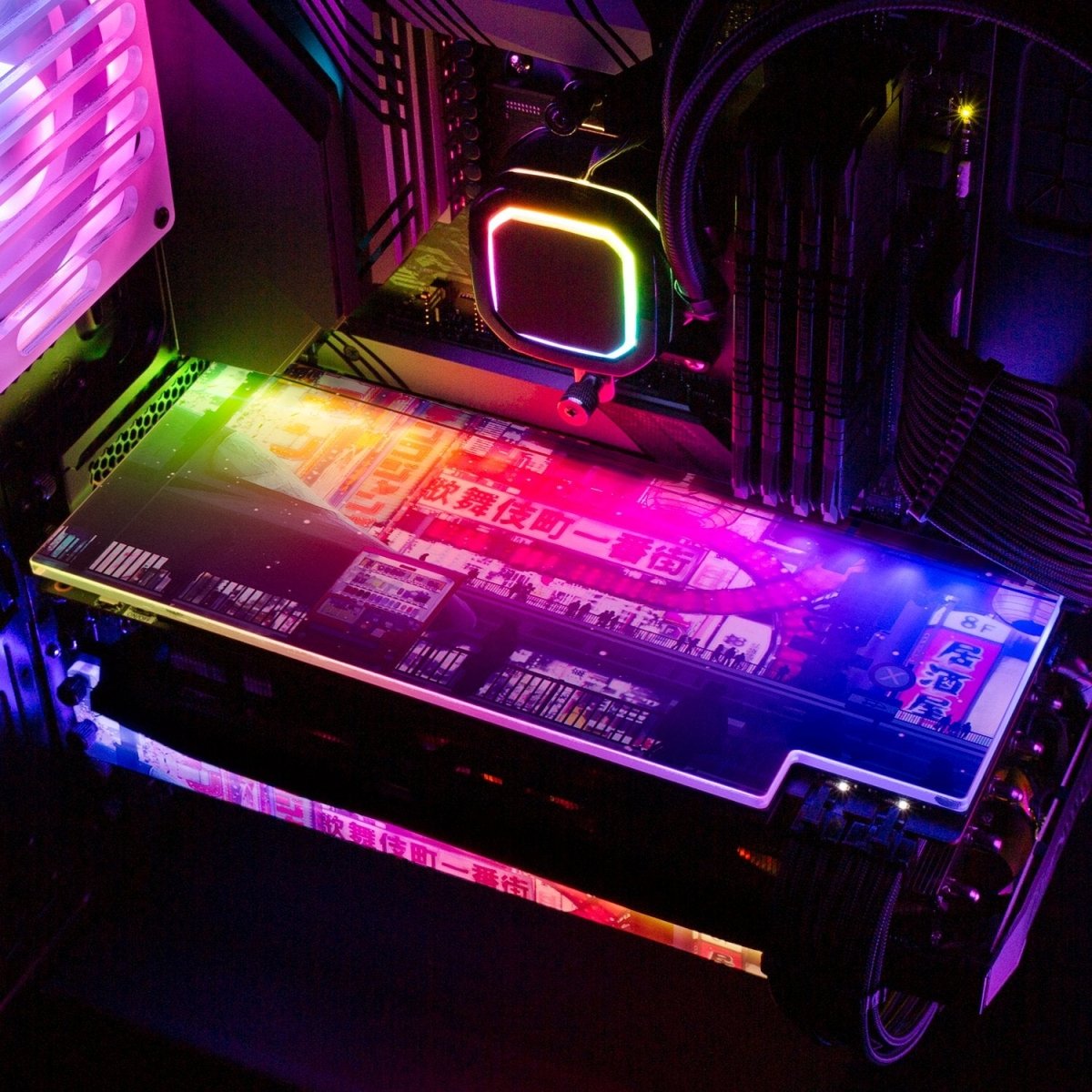 Cyberpunk Streets RGB GPU Backplate - Seerlight - V1Tech