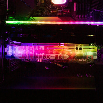 Cyberpunk Streets RGB GPU Support Bracket - Seerlight - V1Tech