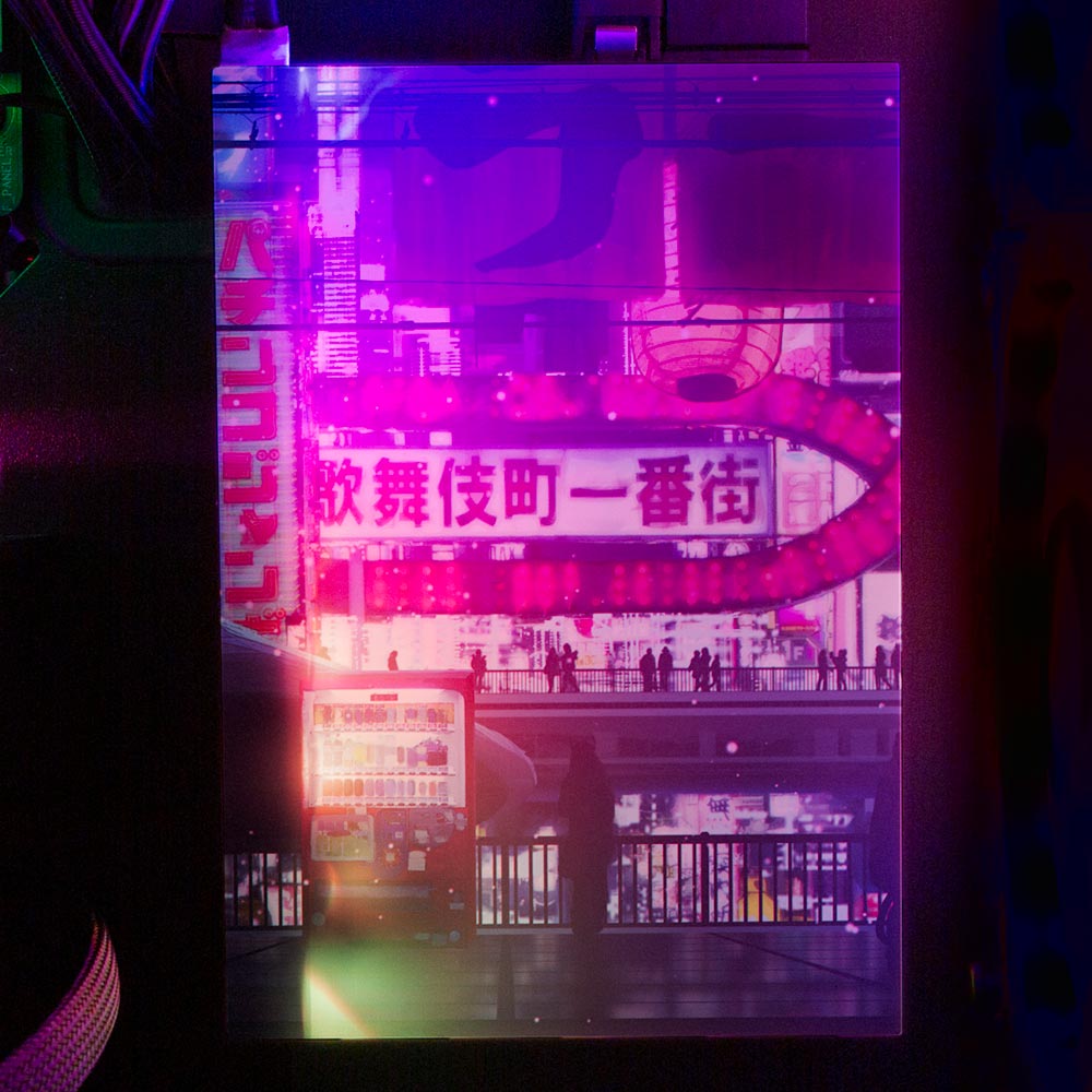 Cyberpunk Streets RGB HDD Cover Vertical - Seerlight - V1Tech