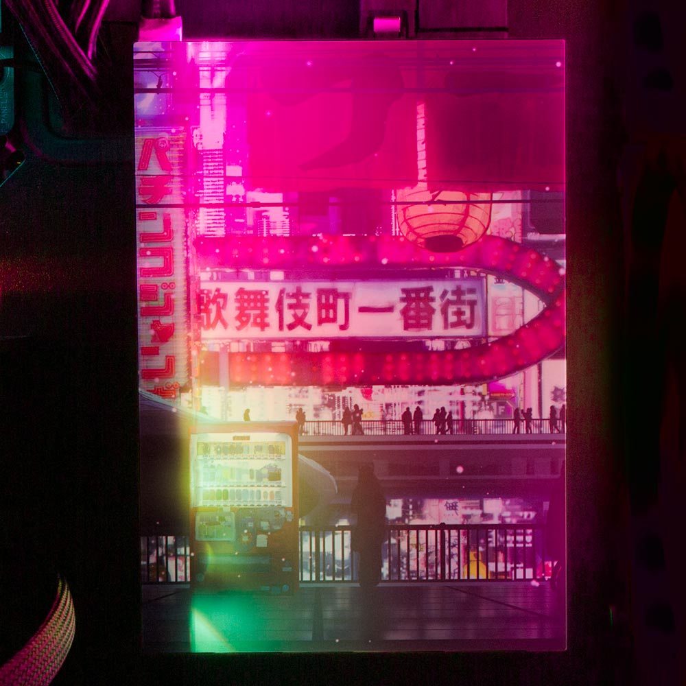 Cyberpunk Streets RGB HDD Cover Vertical - Seerlight - V1Tech