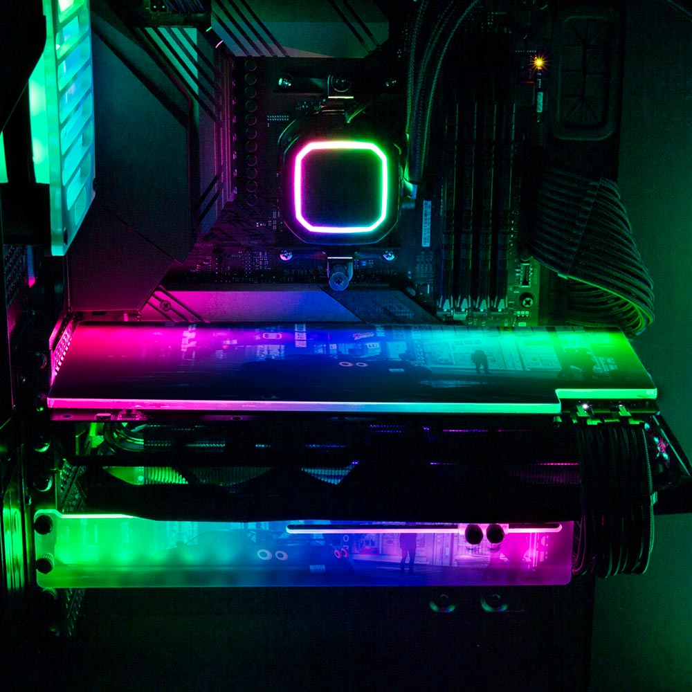 Cybershop3 RGB GPU Support Bracket - Skie Graphic Studio - V1Tech