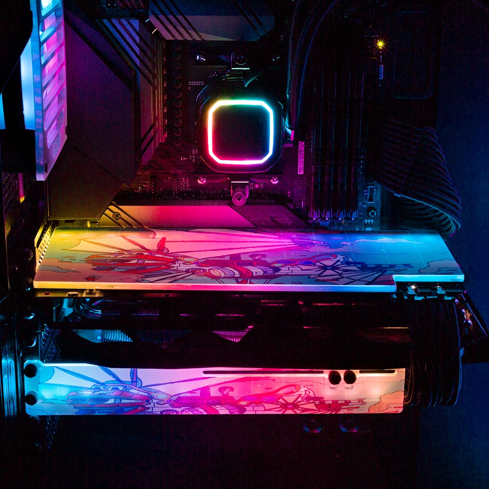 Cyborg Waves RGB GPU Backplate - Seerlight - V1Tech