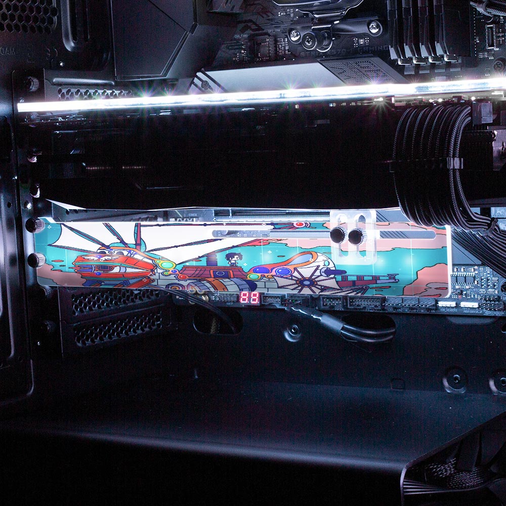 Cyborg Waves RGB GPU Support Bracket - Seerlight - V1Tech