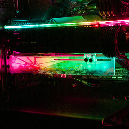 Cyborg Waves RGB GPU Support Bracket - Seerlight - V1Tech