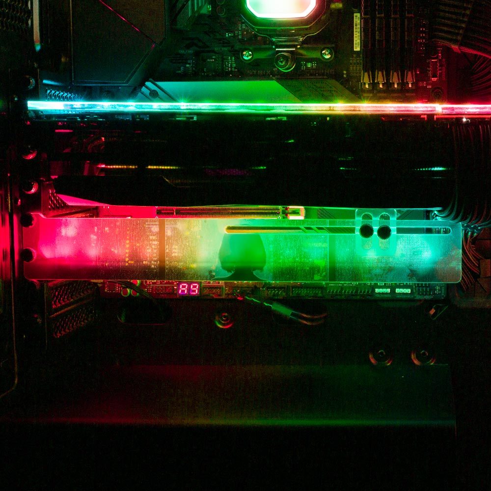 Dark Waters RGB GPU Support Bracket - Dan Giuz - V1Tech