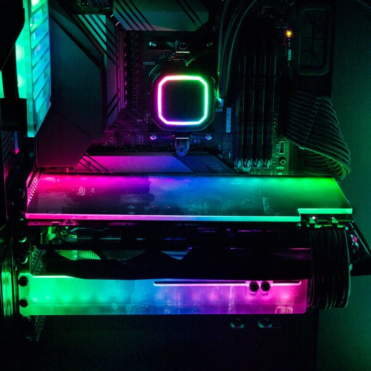 Darkshine RGB GPU Support Bracket - Skie Graphic Studio - V1Tech