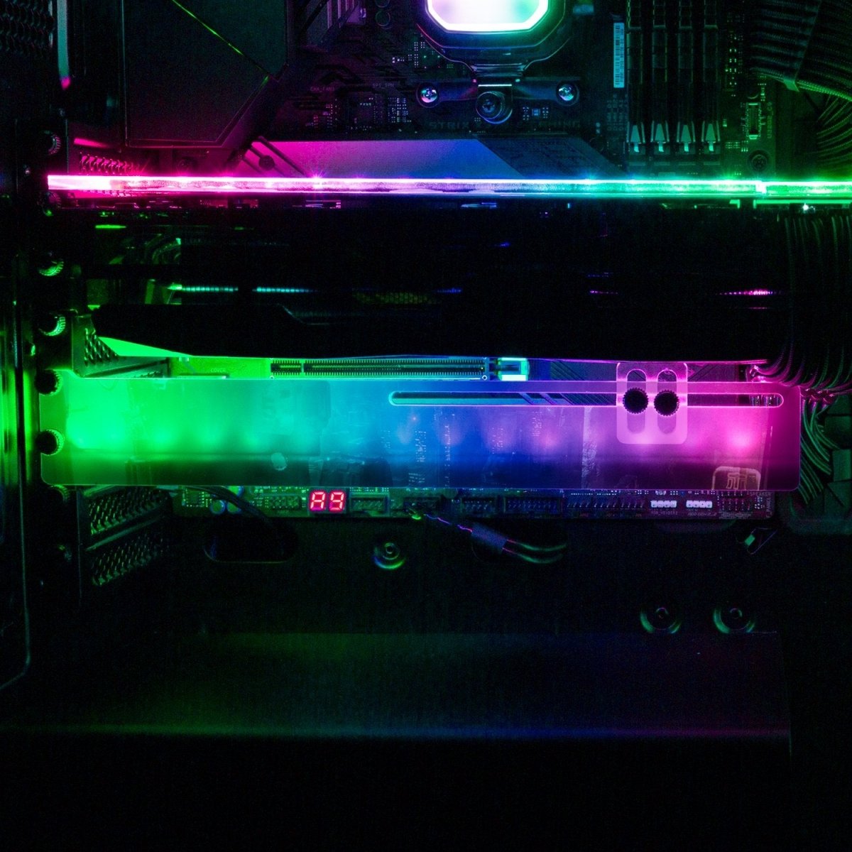 Darkshine RGB GPU Support Bracket - Skie Graphic Studio - V1Tech