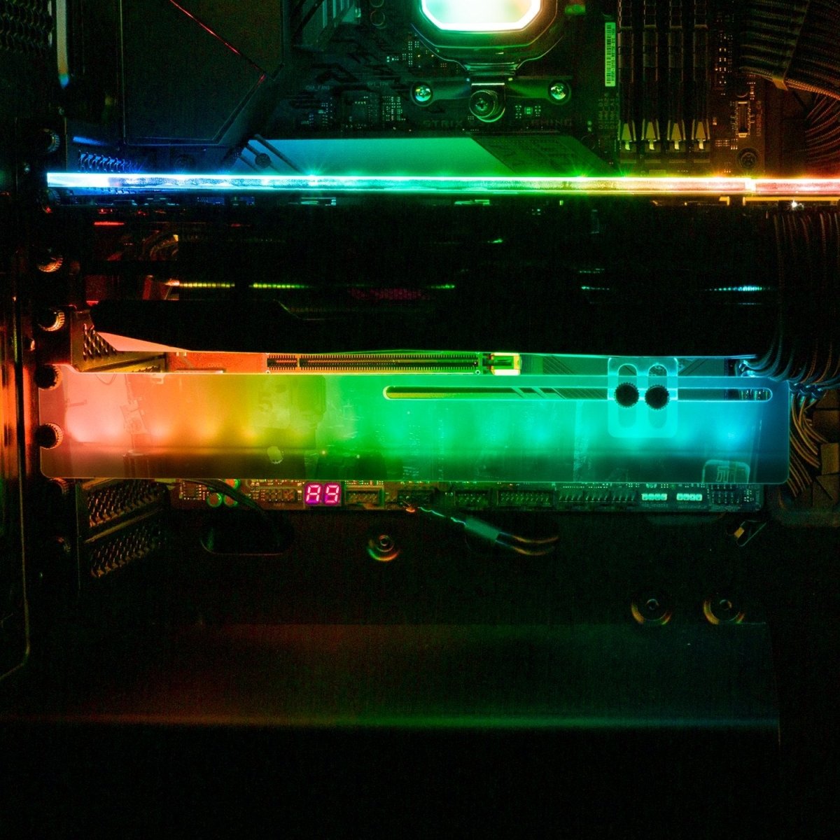 Darkshine RGB GPU Support Bracket - Skie Graphic Studio - V1Tech