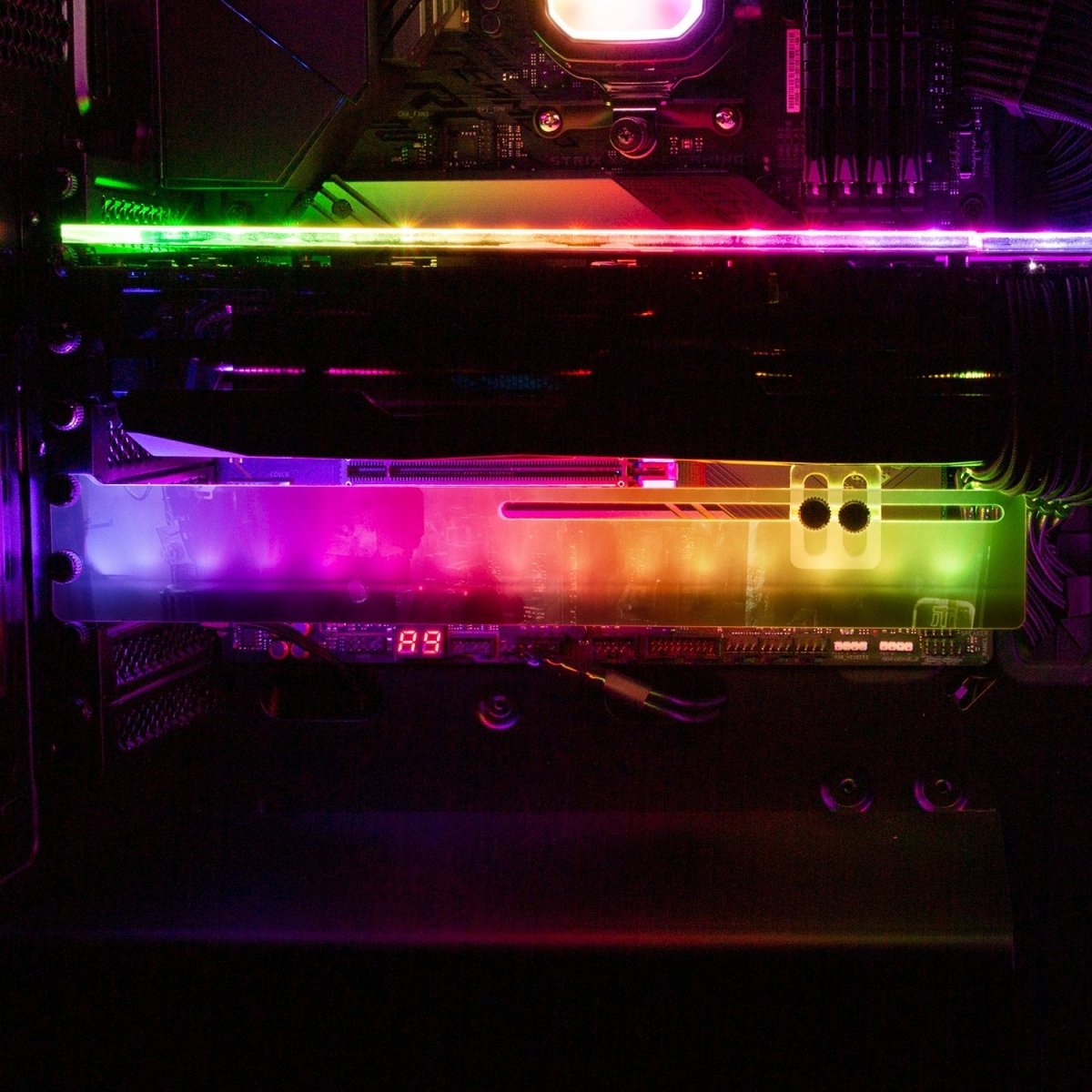 Darkshine RGB GPU Support Bracket - Skie Graphic Studio - V1Tech