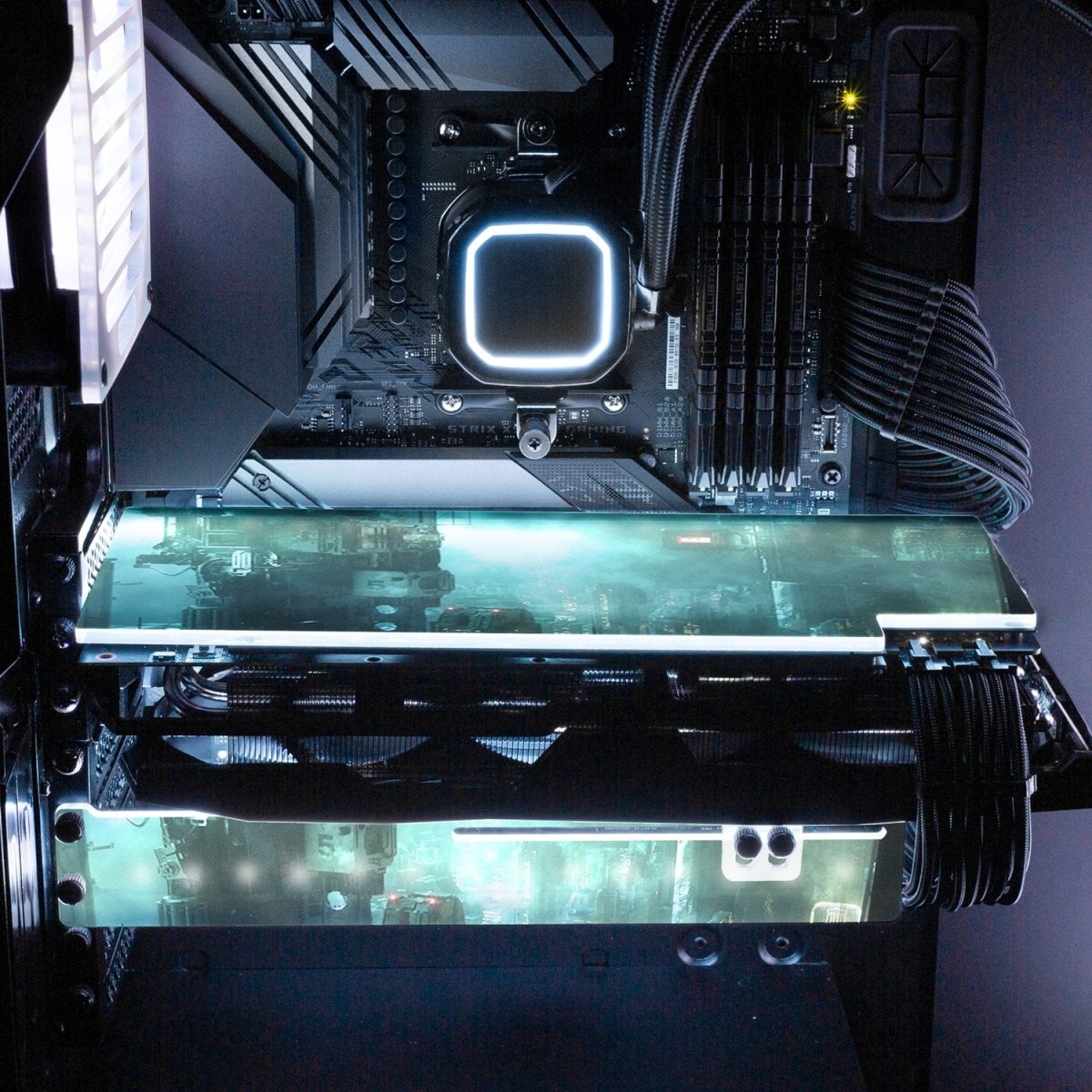 Darkshine RGB GPU Support Bracket - Skie Graphic Studio - V1Tech