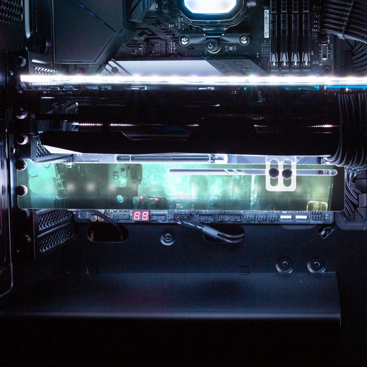 Darkshine RGB GPU Support Bracket - Skie Graphic Studio - V1Tech