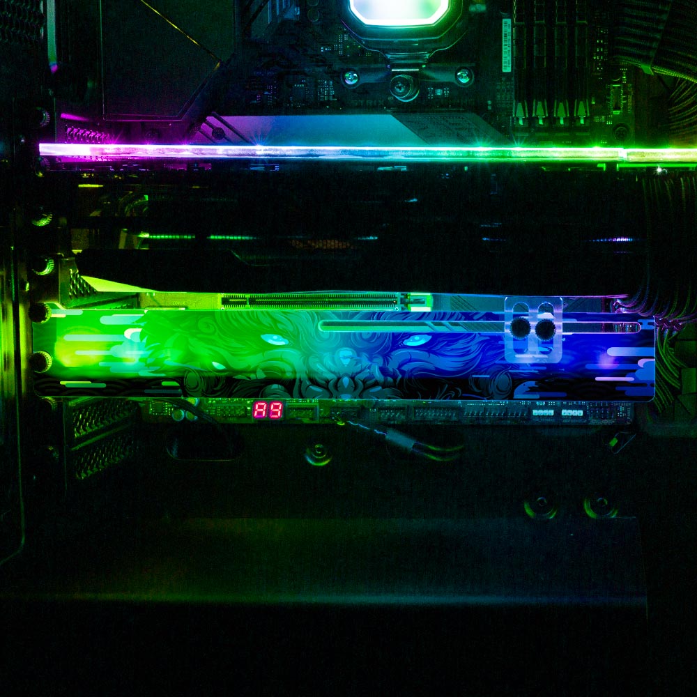 Deep Wolf RGB GPU Support Bracket - Daniele Caruso - V1Tech