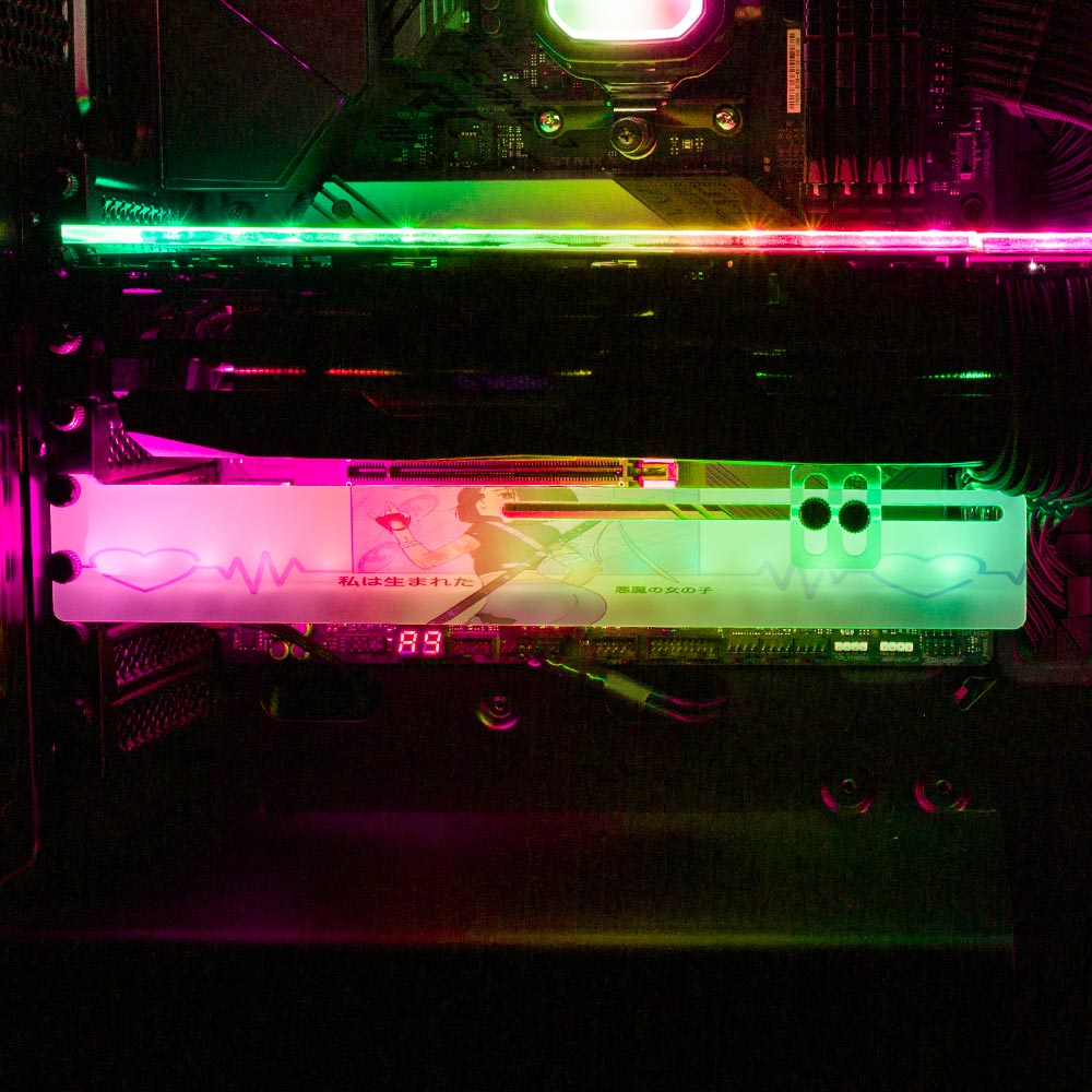 Demon Ninja Girl RGB GPU Support Bracket - YacilArt - V1Tech