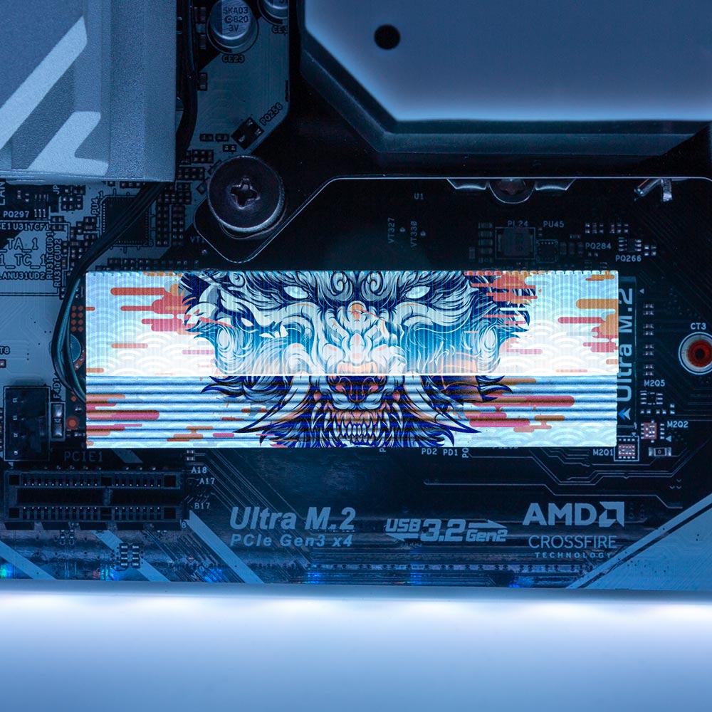 Determined Wolf M.2 Heatsink Cover with ARGB Lighting - Daniele Caruso - V1Tech