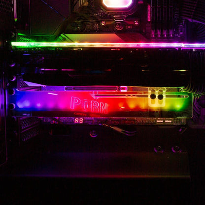 Dirty Cyber RGB GPU Support Bracket - Skie Graphic Studio - V1Tech