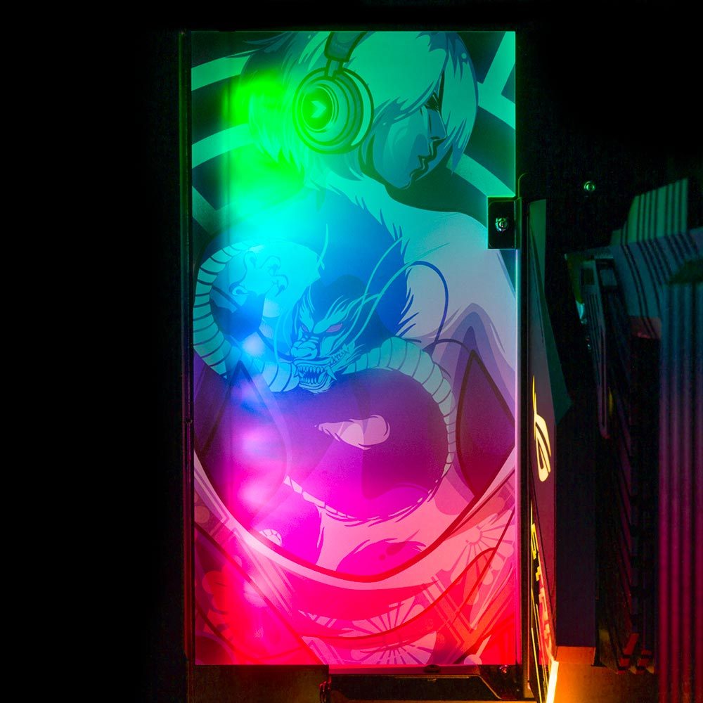 Dragona Geisha Lian Li O11 and Dynamic and XL Rear Panel Plate Cover with ARGB LED Lighting - HeyMoonly - V1Tech