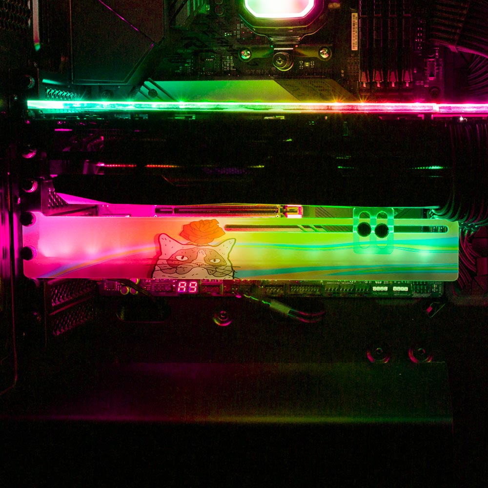 Drama Cat RGB GPU Support Bracket - Javilostcontrol - V1Tech