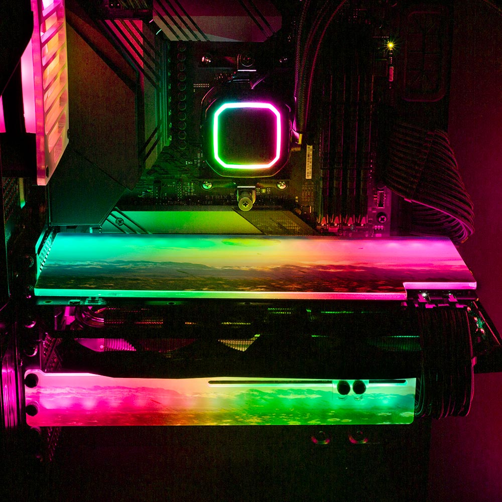 Earth Day RGB GPU Backplate - Cajuca Art - V1Tech