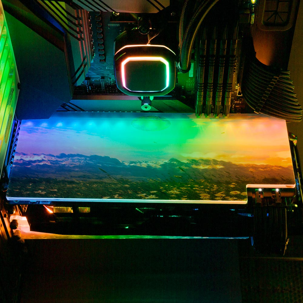 Earth Day RGB GPU Backplate - Cajuca Art - V1Tech