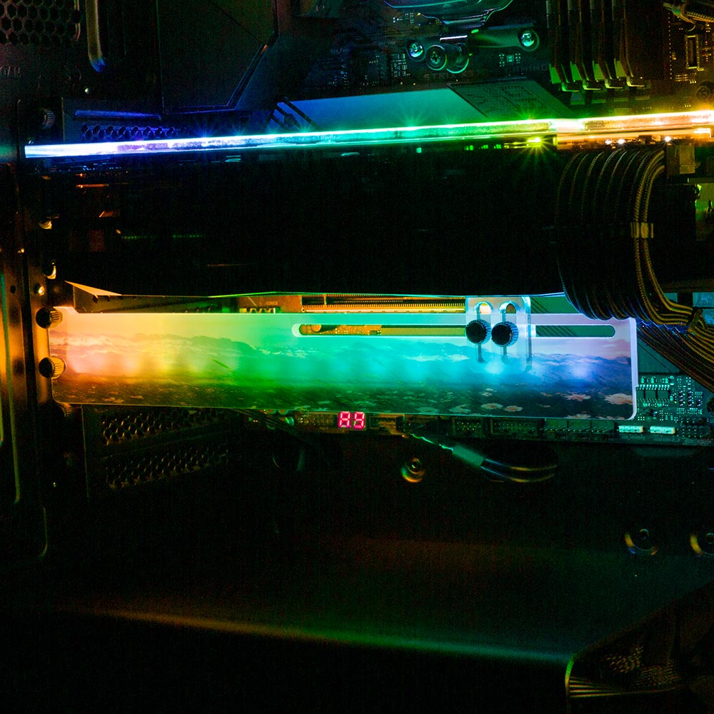 Earth Day RGB GPU Support Bracket - Cajuca Art - V1Tech