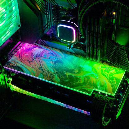 Emerald Fire RGB GPU Backplate - Geoglyser - V1Tech