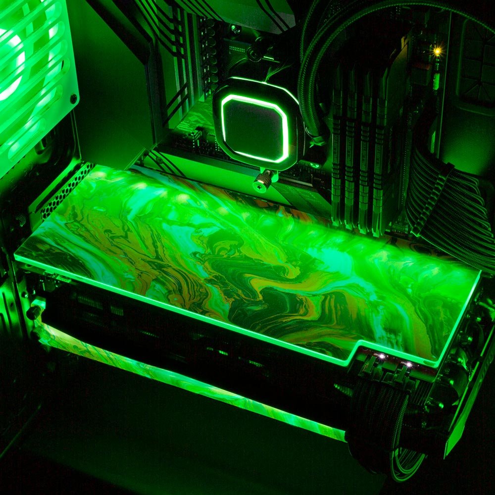 Emerald Fire RGB GPU Backplate - Geoglyser - V1Tech