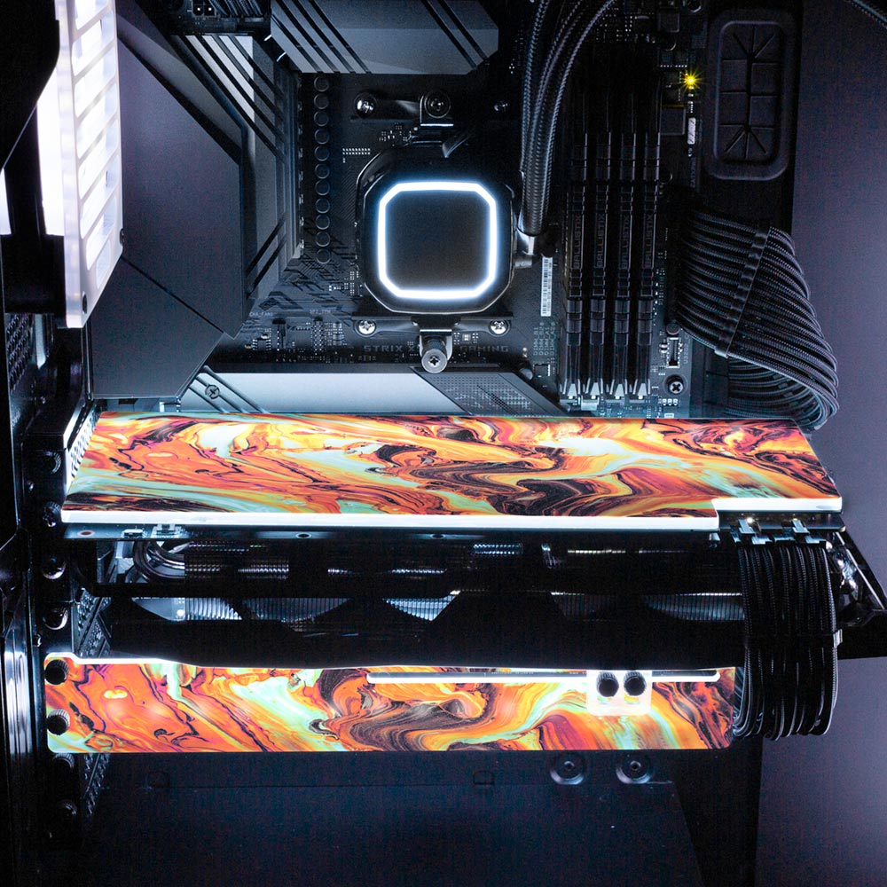 Emerald Fire RGB GPU Backplate - Geoglyser - V1Tech