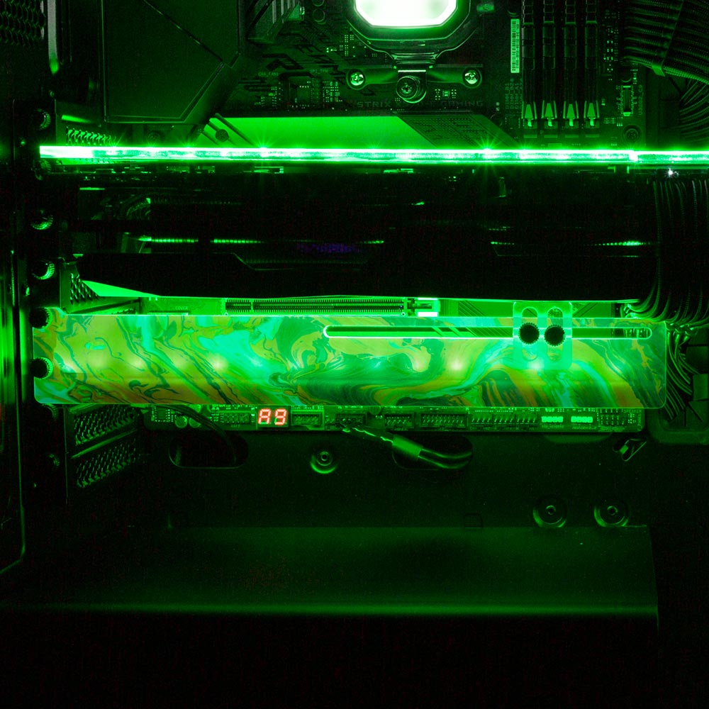 Emerald Fire RGB GPU Support Bracket - Geoglyser - V1Tech