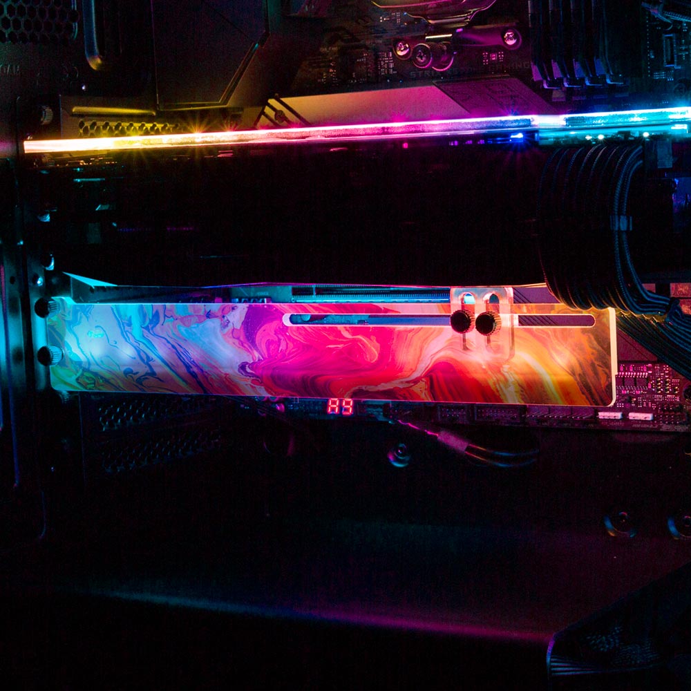 Emerald Fire RGB GPU Support Bracket - Geoglyser - V1Tech