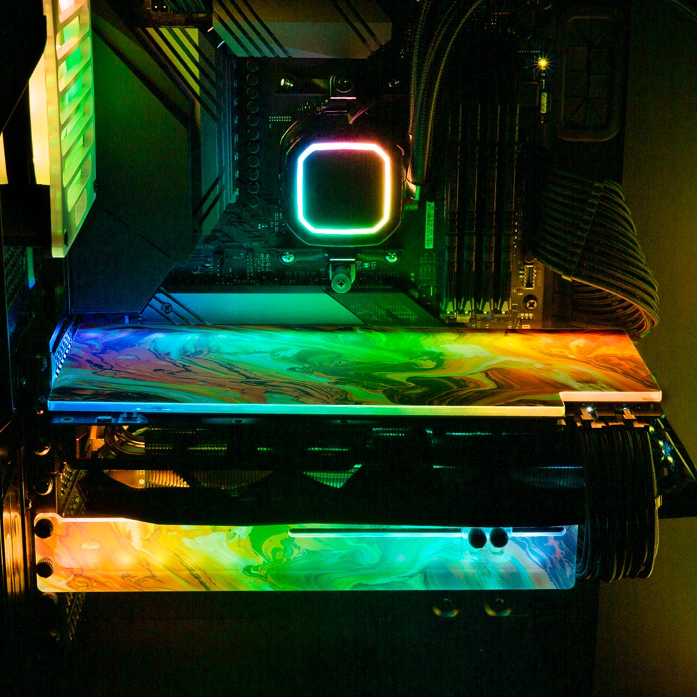 Emerald Fire RGB GPU Support Bracket - Geoglyser - V1Tech