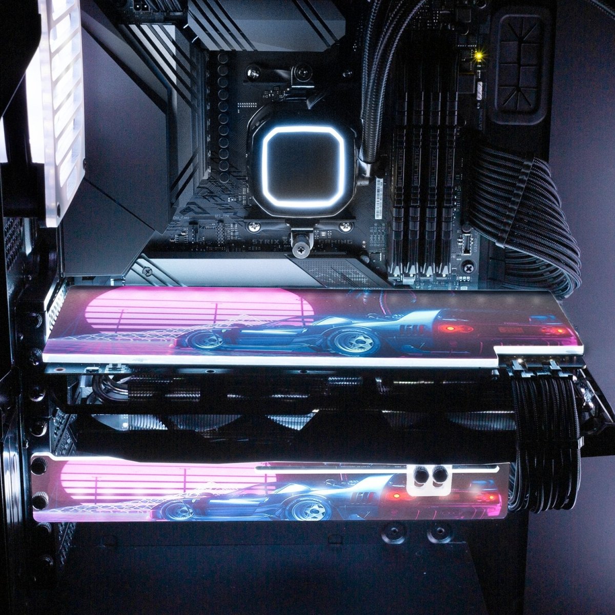 F40 Sunset RGB GPU Backplate - Skie Graphic Studio - V1Tech