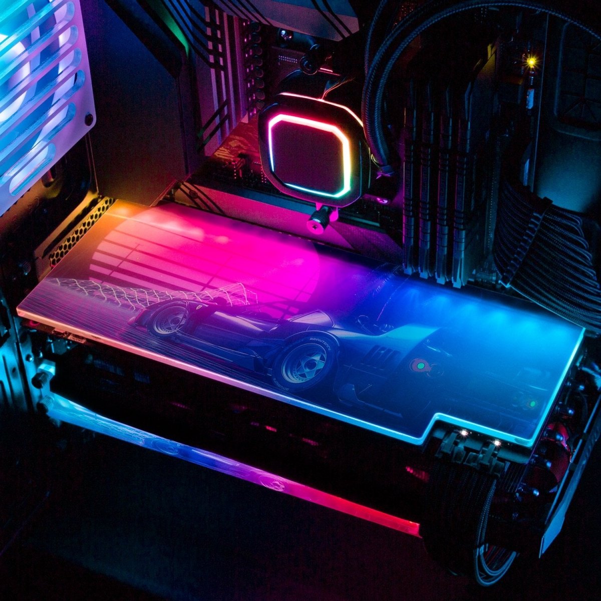 F40 Sunset RGB GPU Backplate - Skie Graphic Studio - V1Tech