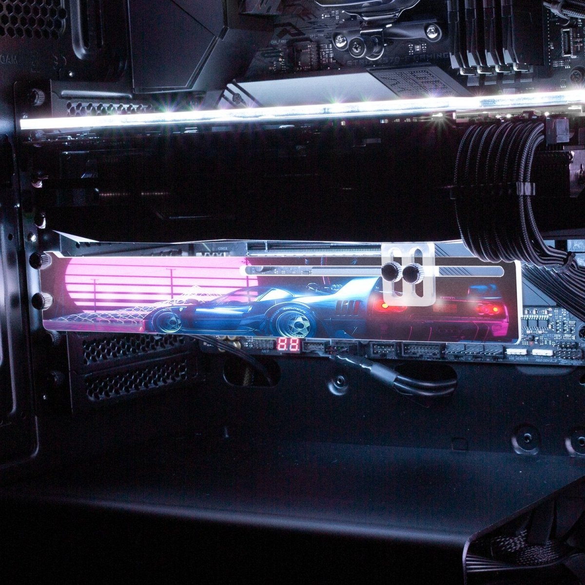 F40 Sunset RGB GPU Support Bracket - Skie Graphic Studio - V1Tech