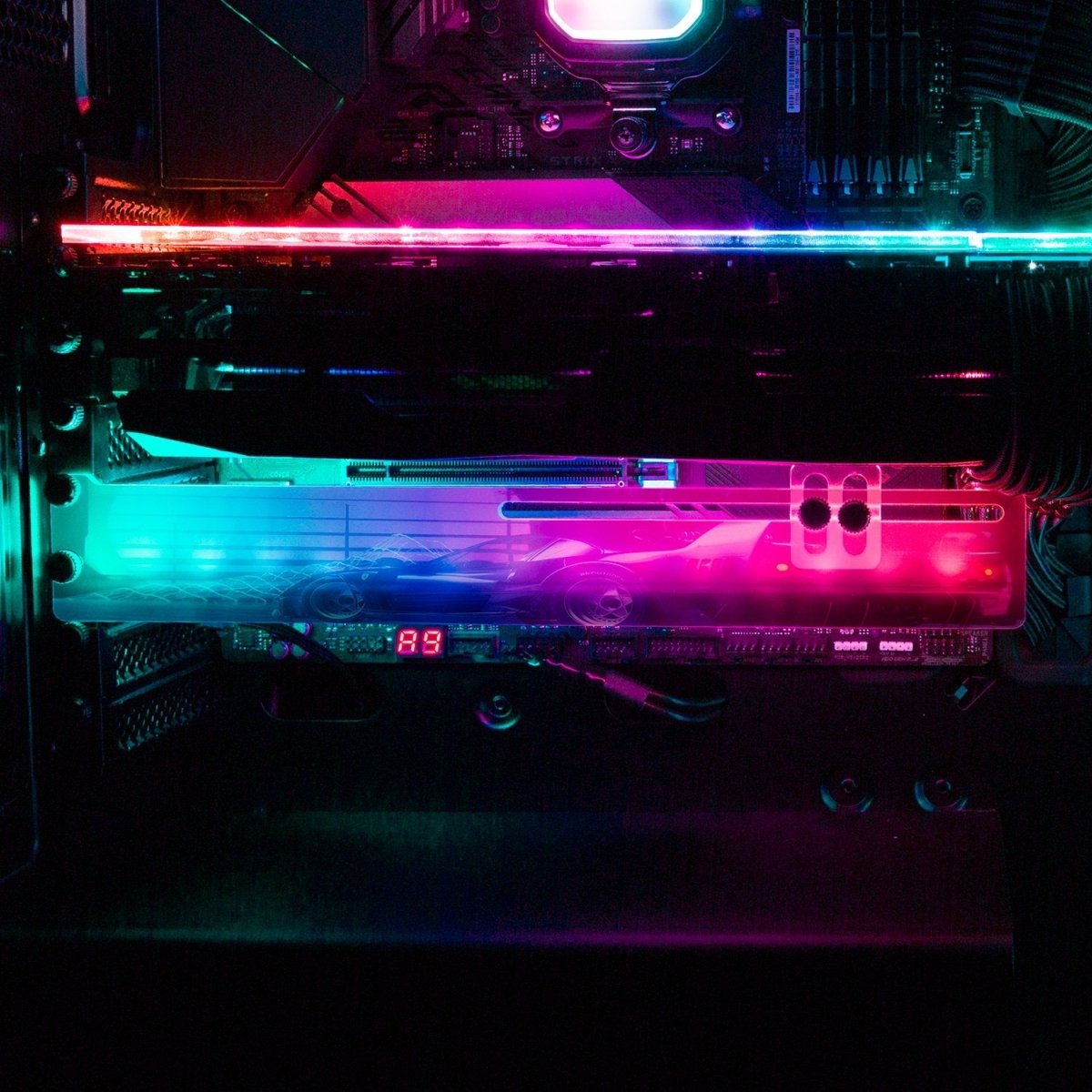 F40 Sunset RGB GPU Support Bracket - Skie Graphic Studio - V1Tech