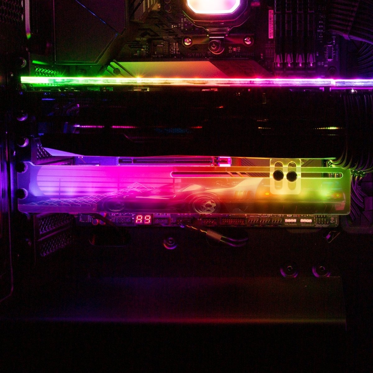 F40 Sunset RGB GPU Support Bracket - Skie Graphic Studio - V1Tech