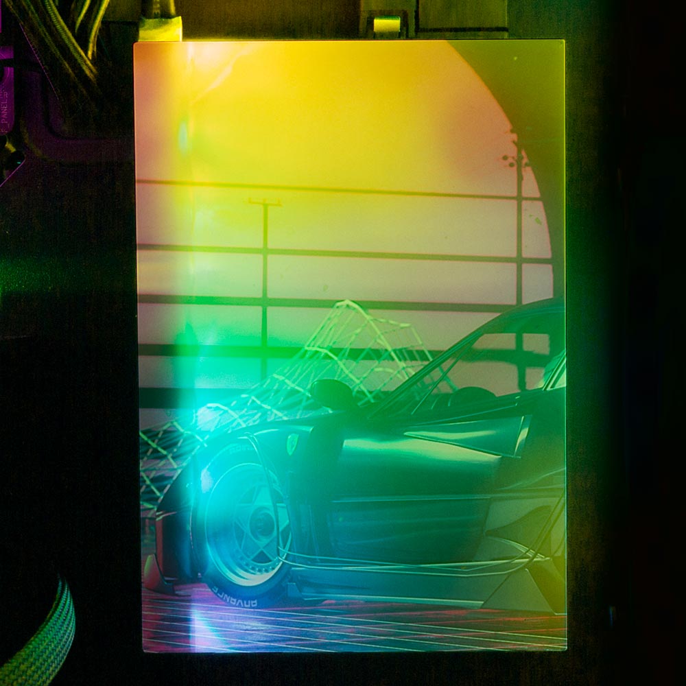 F40 Sunset RGB HDD Cover Vertical - Skie Graphic Studio - V1Tech